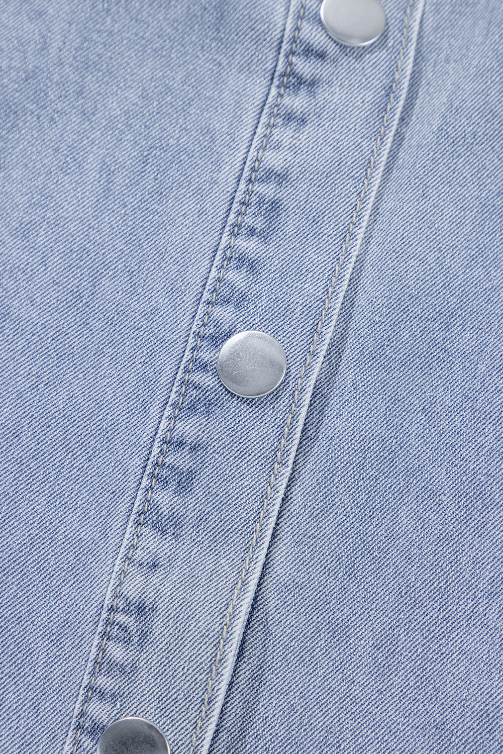 Dusk Blue Denim Pinup Folded Cap Sleeve Shirt