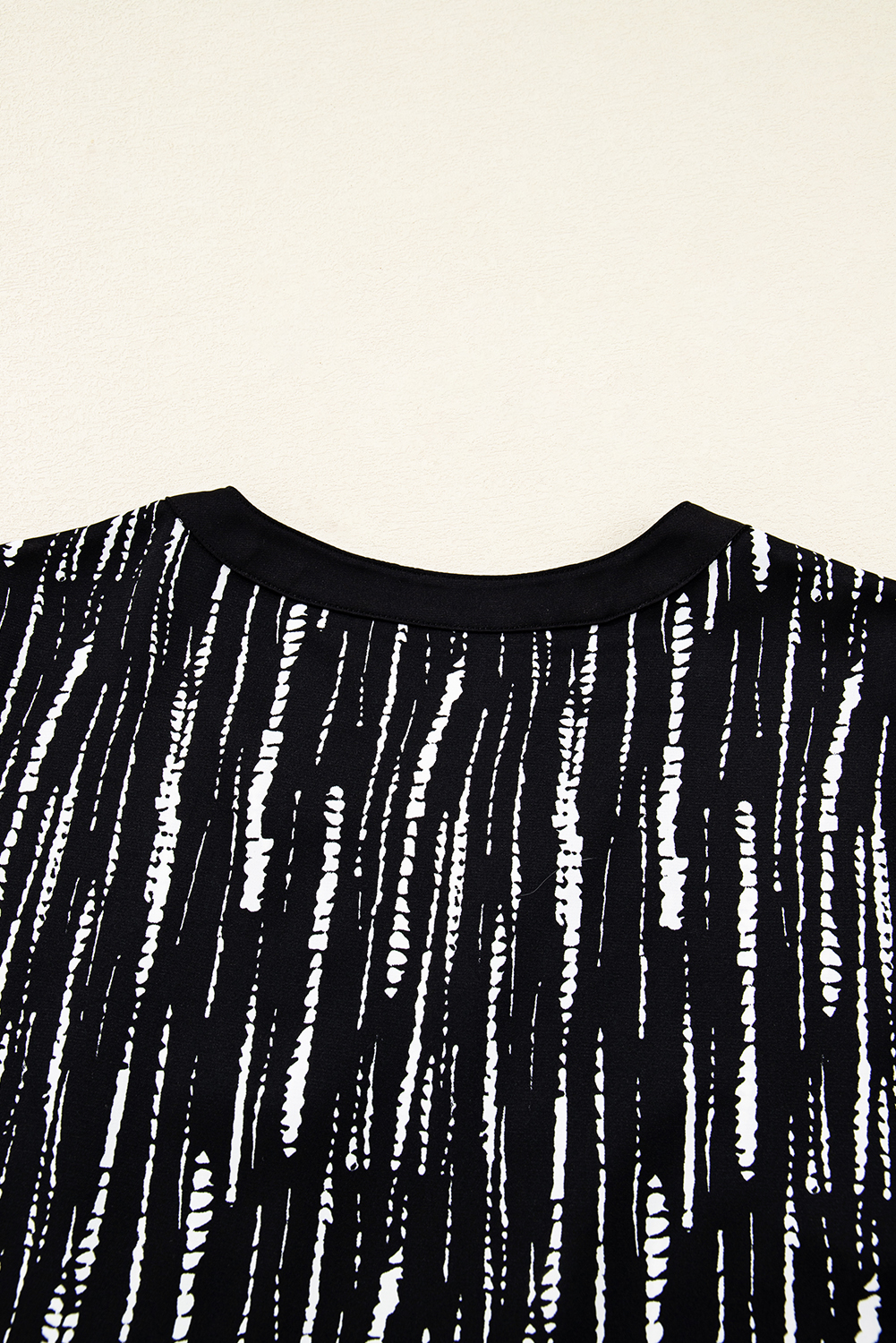 White Abstract Printed V Neck Fall Blouse