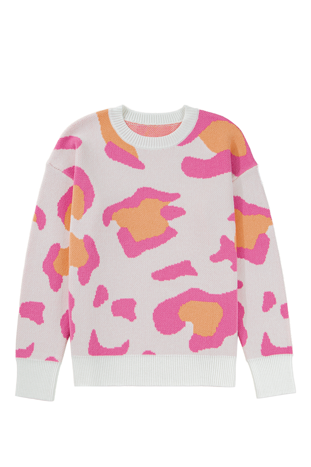 Sachet Pink Playful Leopard Print Drop Shoulder Baggy Sweater