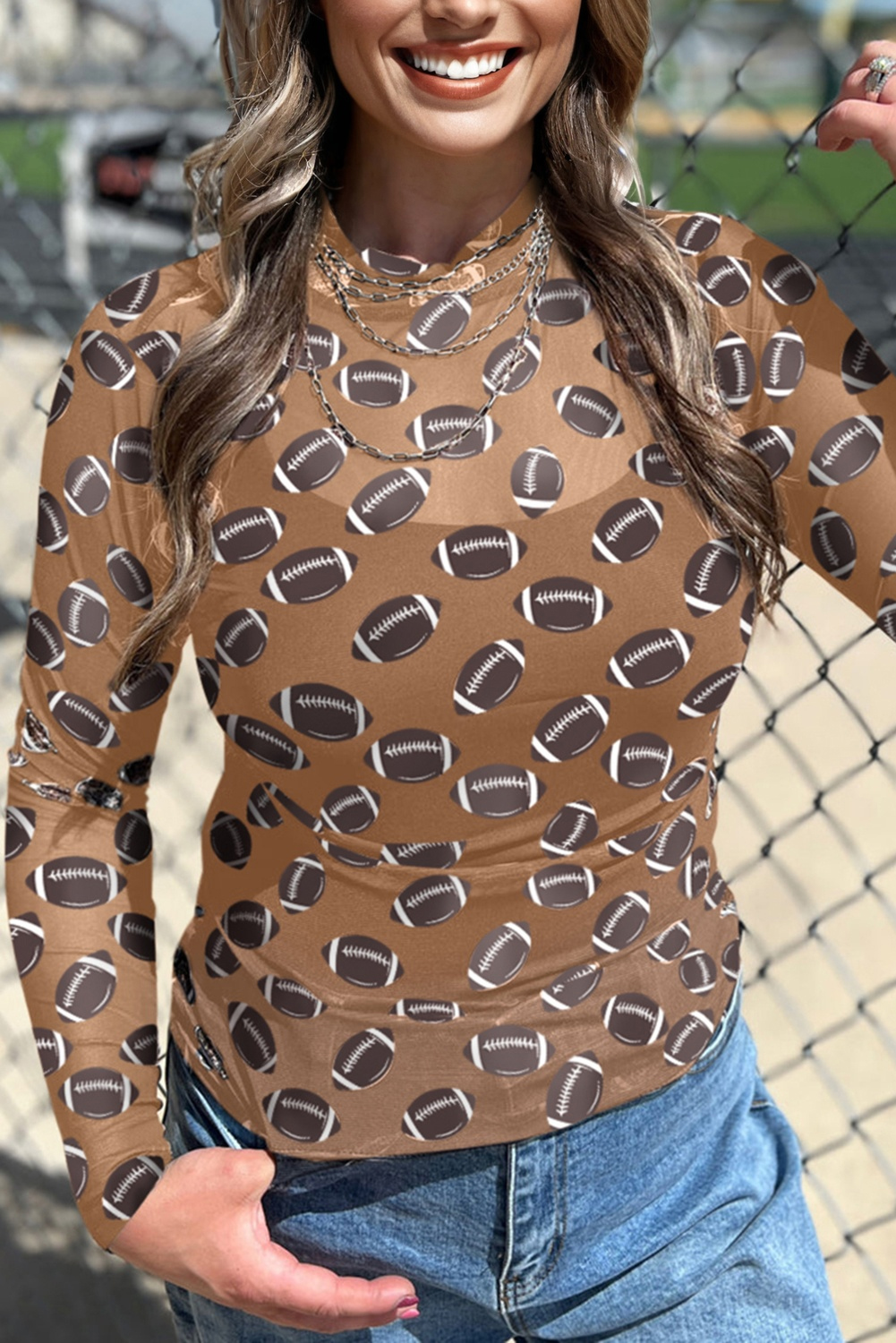 Black Christmas Fashion Print Slim Fit Long Sleeve Top