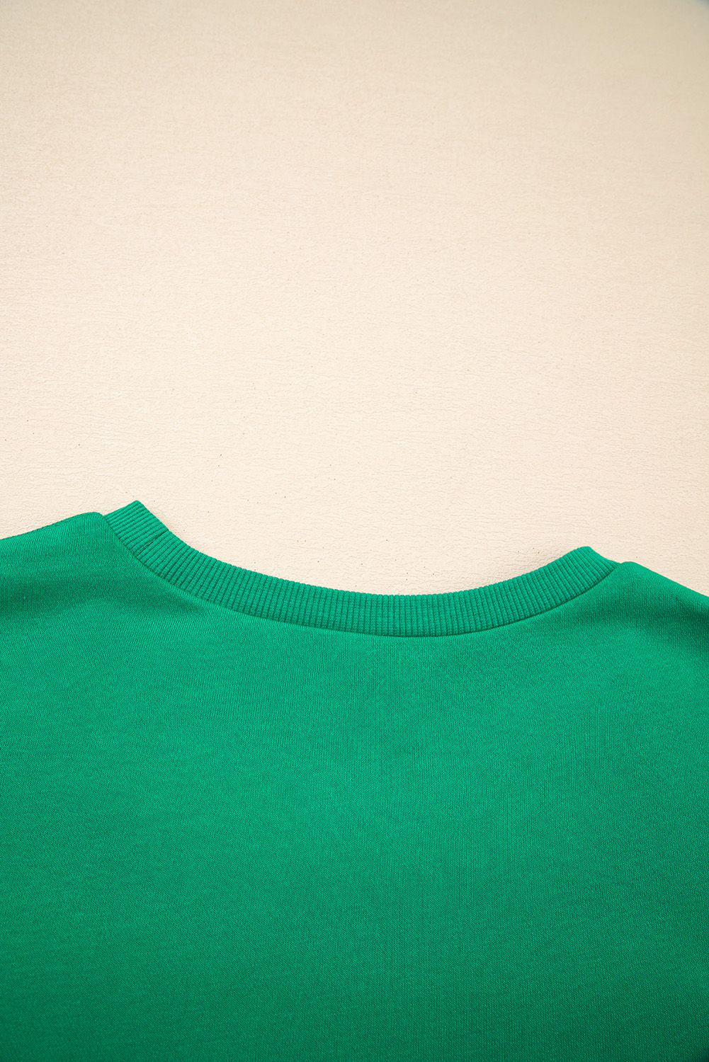 Sea Green HOLLY JOLLY Towel Embroidered Christmas Holiday Sweatshirt