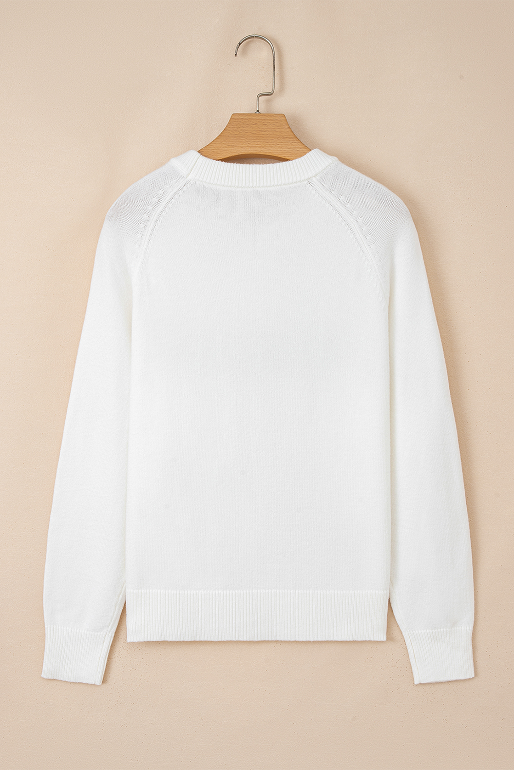 Racing Red MERRY Letter Pattern Christmas Raglan Sleeve Sweater