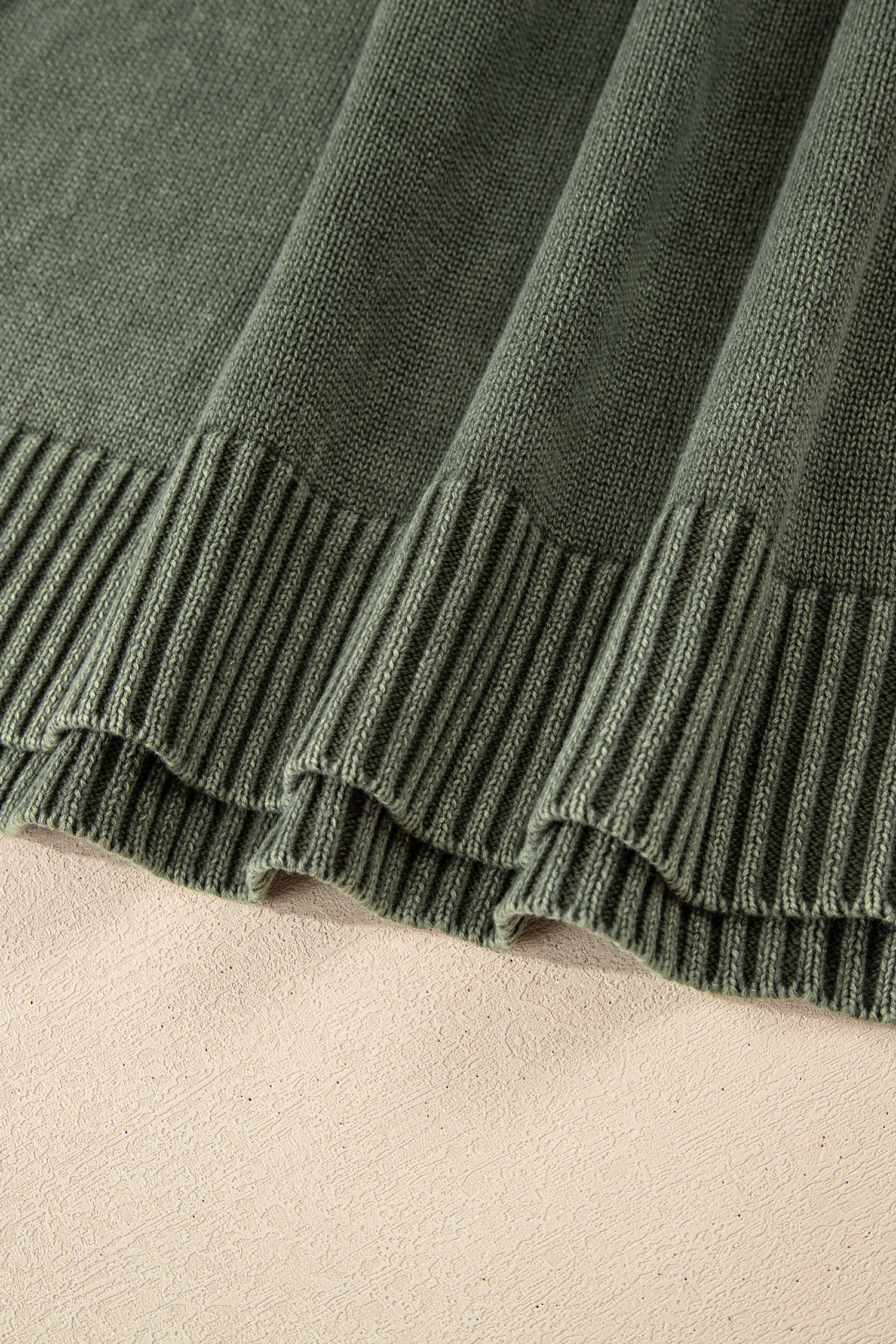 Four Leaf Clover Mineral Wash V Neck Knit Exposed Seam Drop Shoulder Loose Sweater