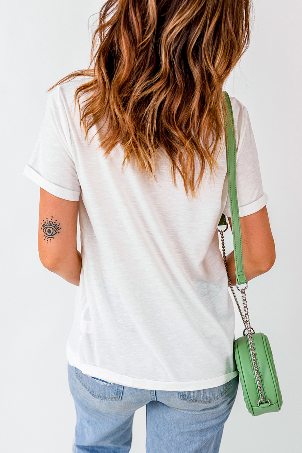 White USA Bowknot Graphic Tee
