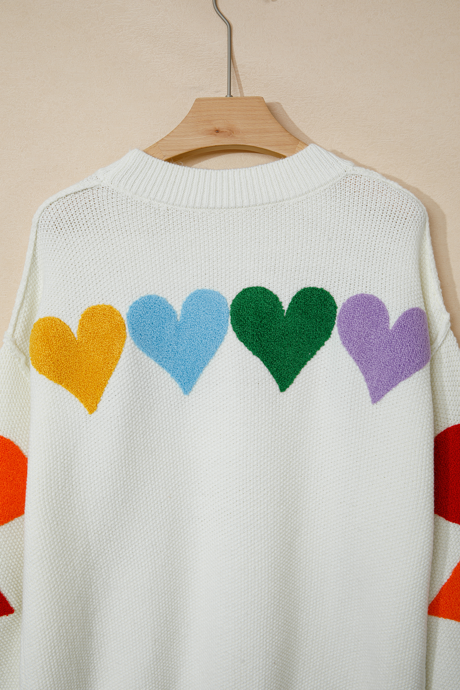 White Chenille Graphic Drop Shoulder Holiday Sweater