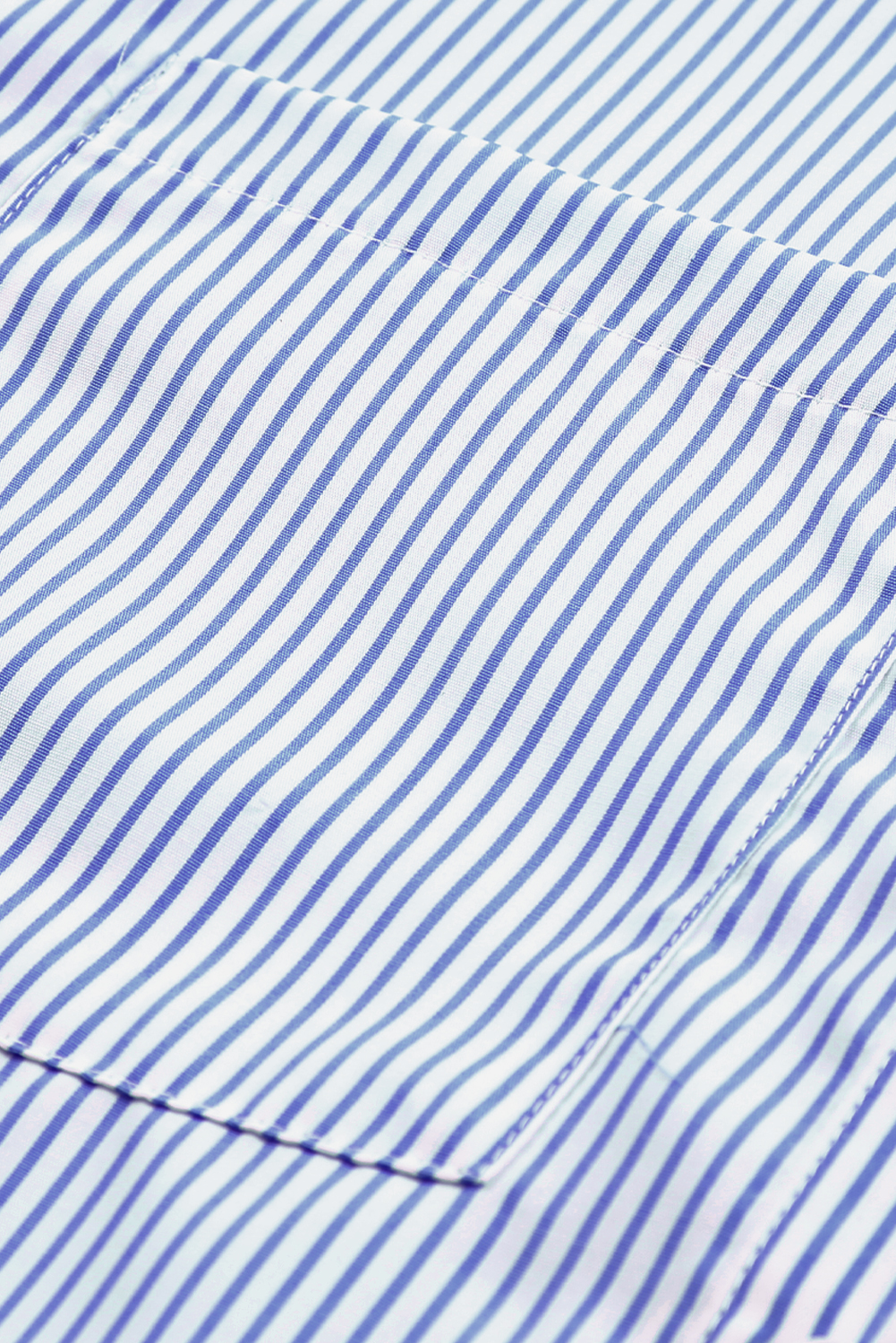 Red Stripe Smocked Cuffed Striped Boyfriend Shirt with Pocket