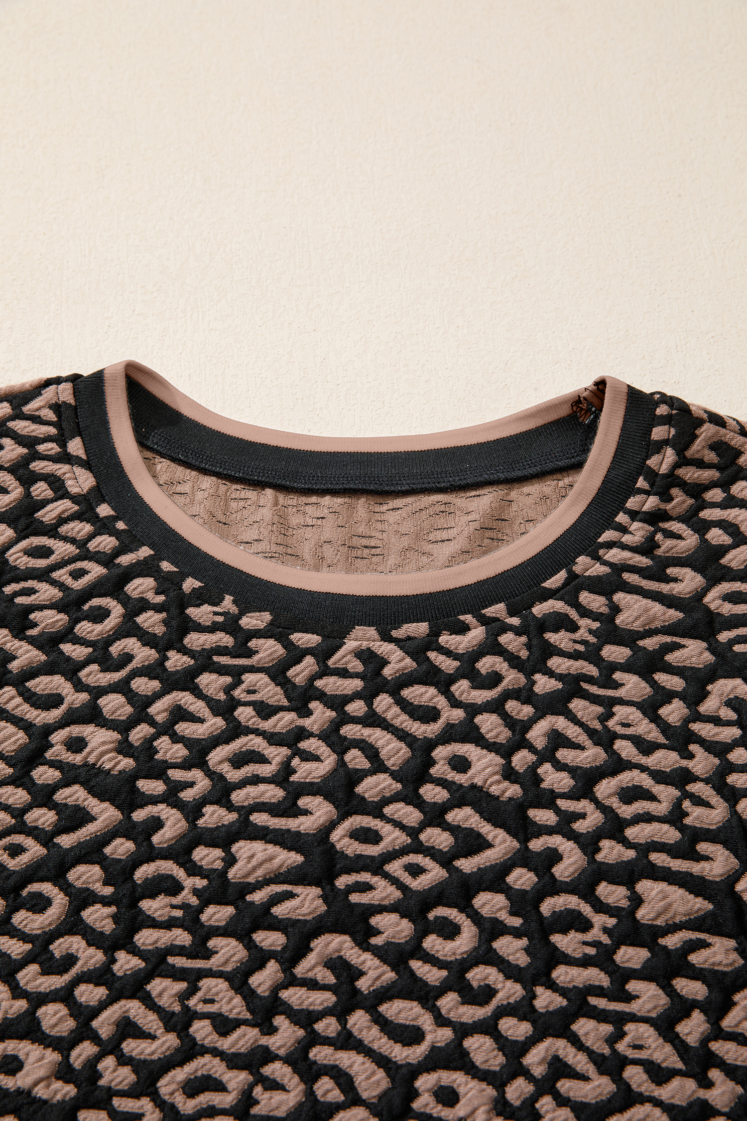 Black Leopard Print Bubble Sleeve Shift Mini Dress