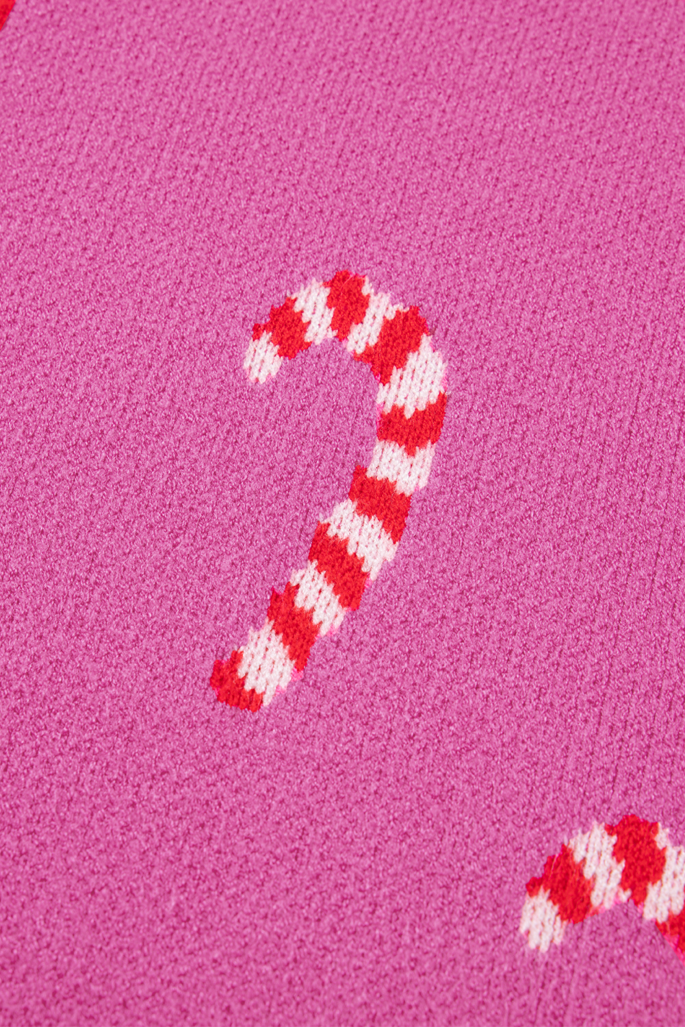Dark Green Christmas Candy Cane Holiday Drop Shoulder Sweater