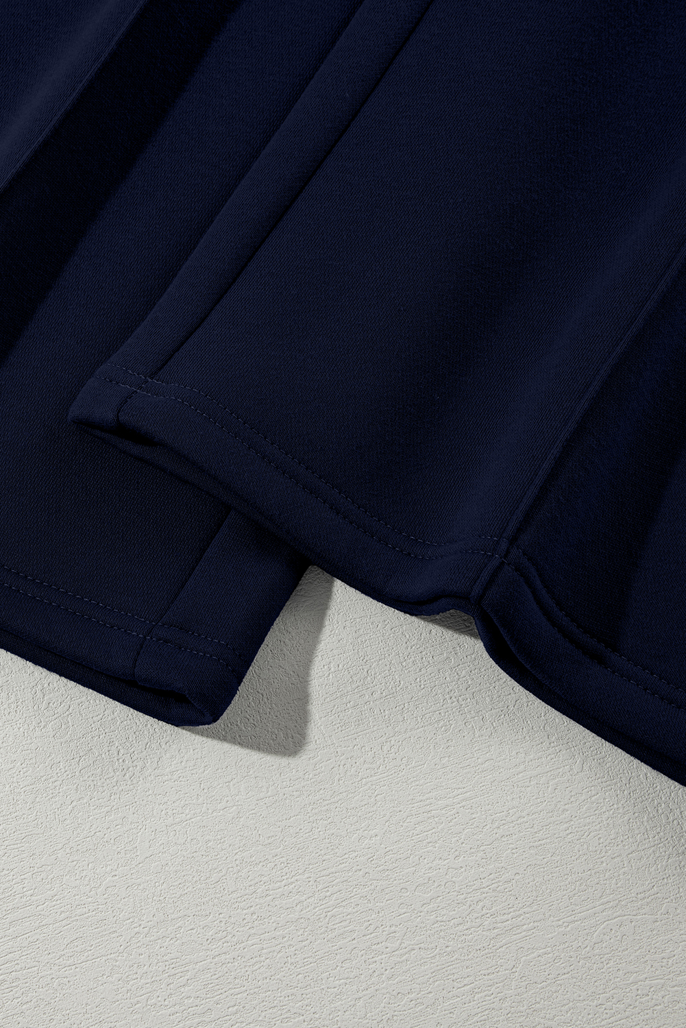 Navy Blue Drop Shoulder Zip Up Jacket Drawstring Pants Active 2pcs Set