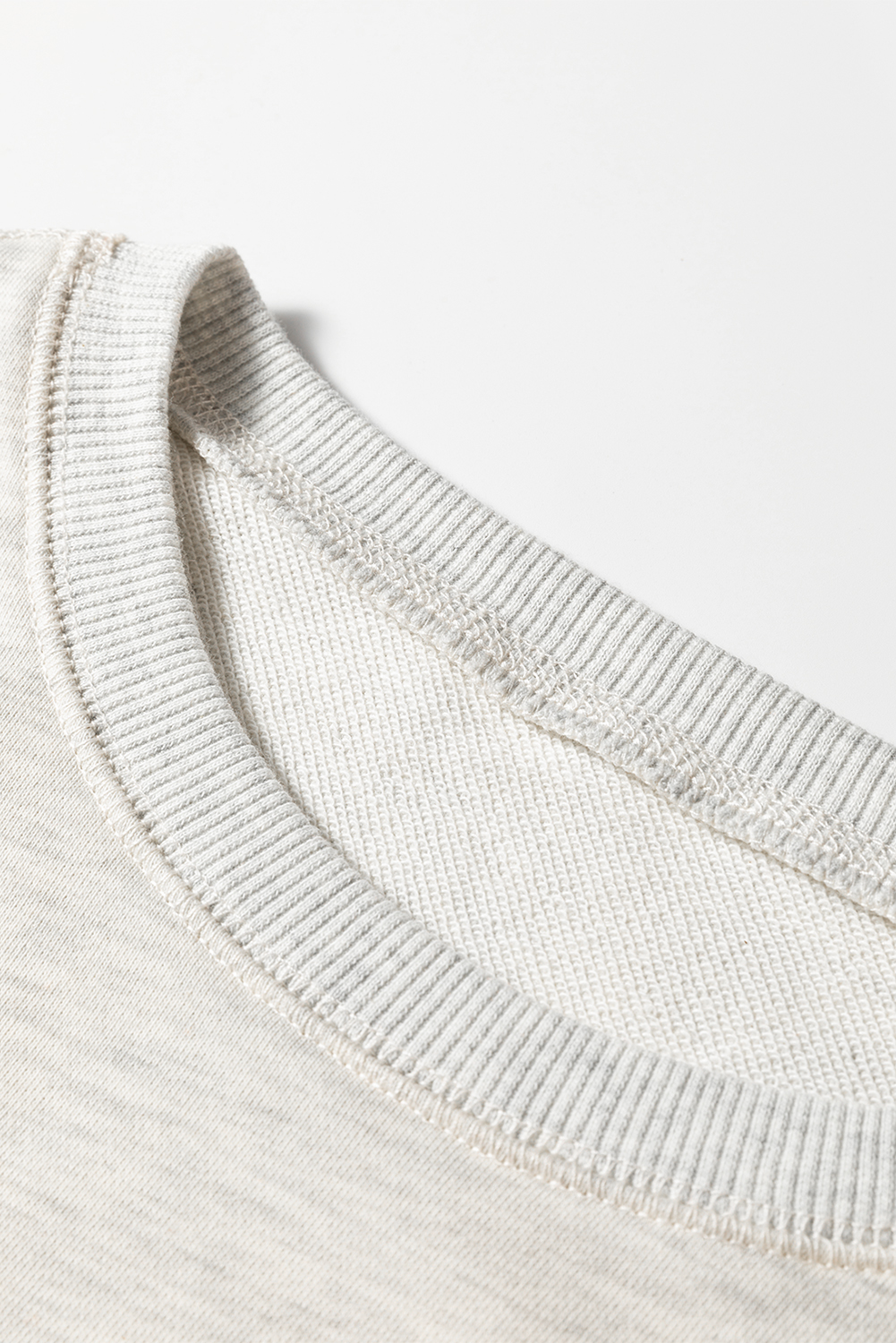 Beige Striped Drop Shoulder Round Neck Pullover and Jogger Pants Active Outfit