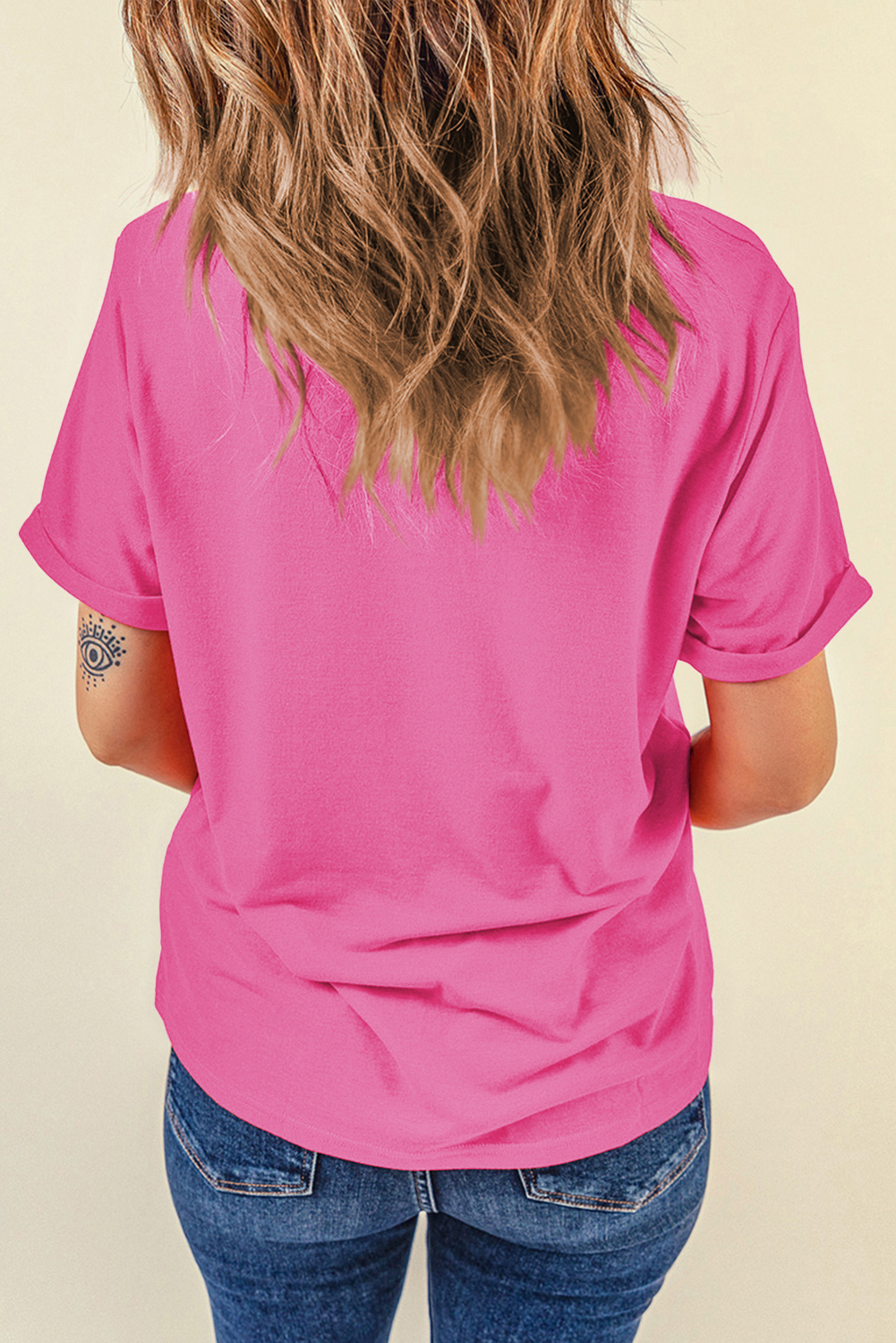 Sachet Pink mama Embroidered Graphic Crewneck Mothers Day T Shirt