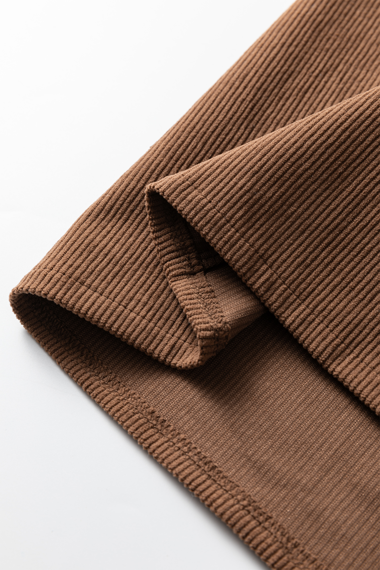 Coffee Front Slit Shift High Waist Midi Skirt
