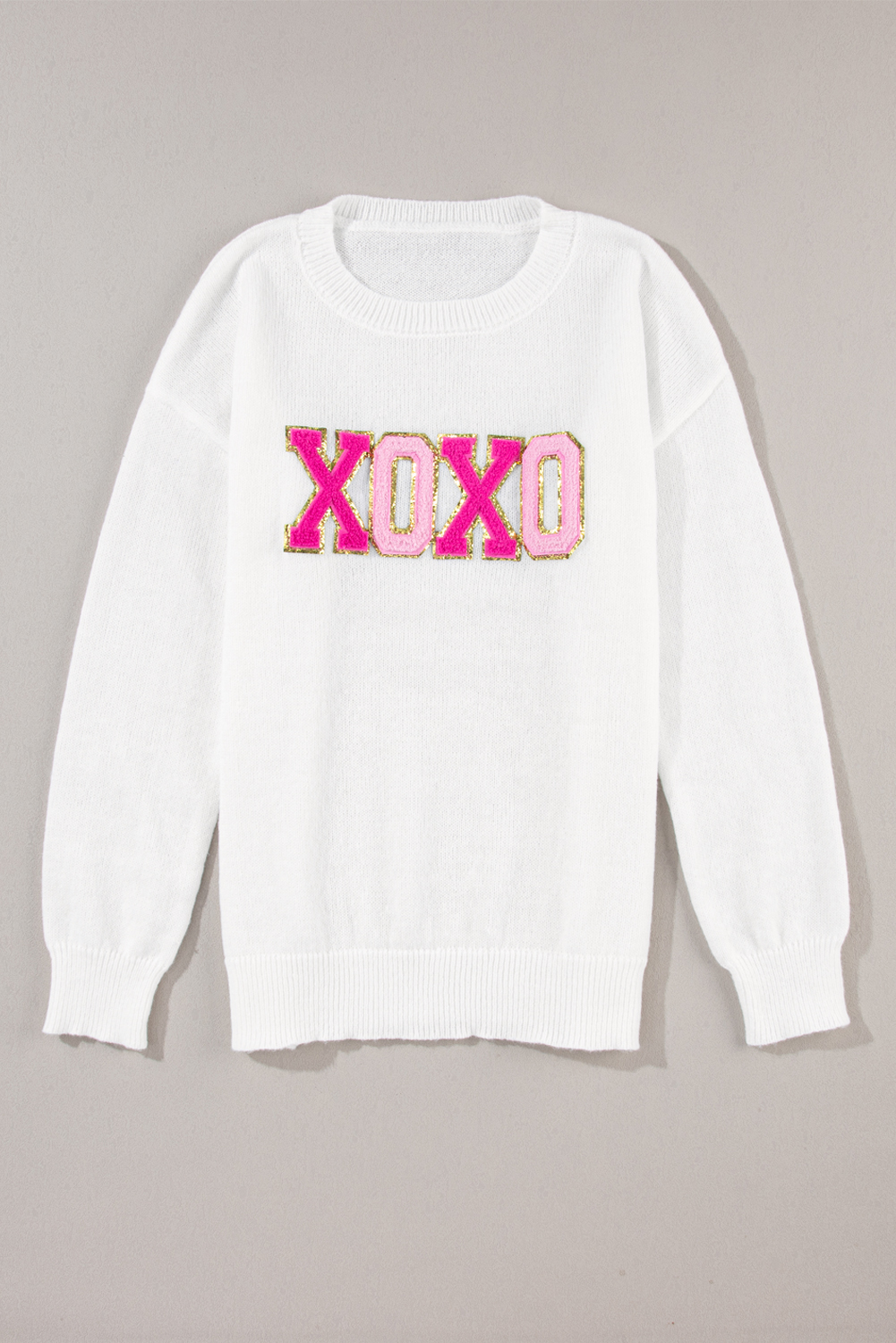 White Merry & Bright Round Neck Casual Sweater