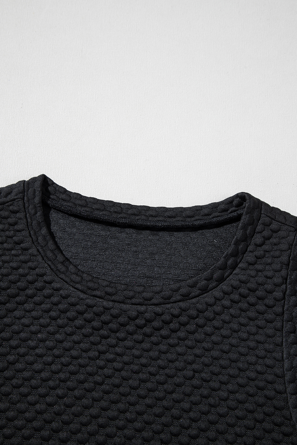 Black Textured Cap Sleeve T-shirt Shift Mini Dress