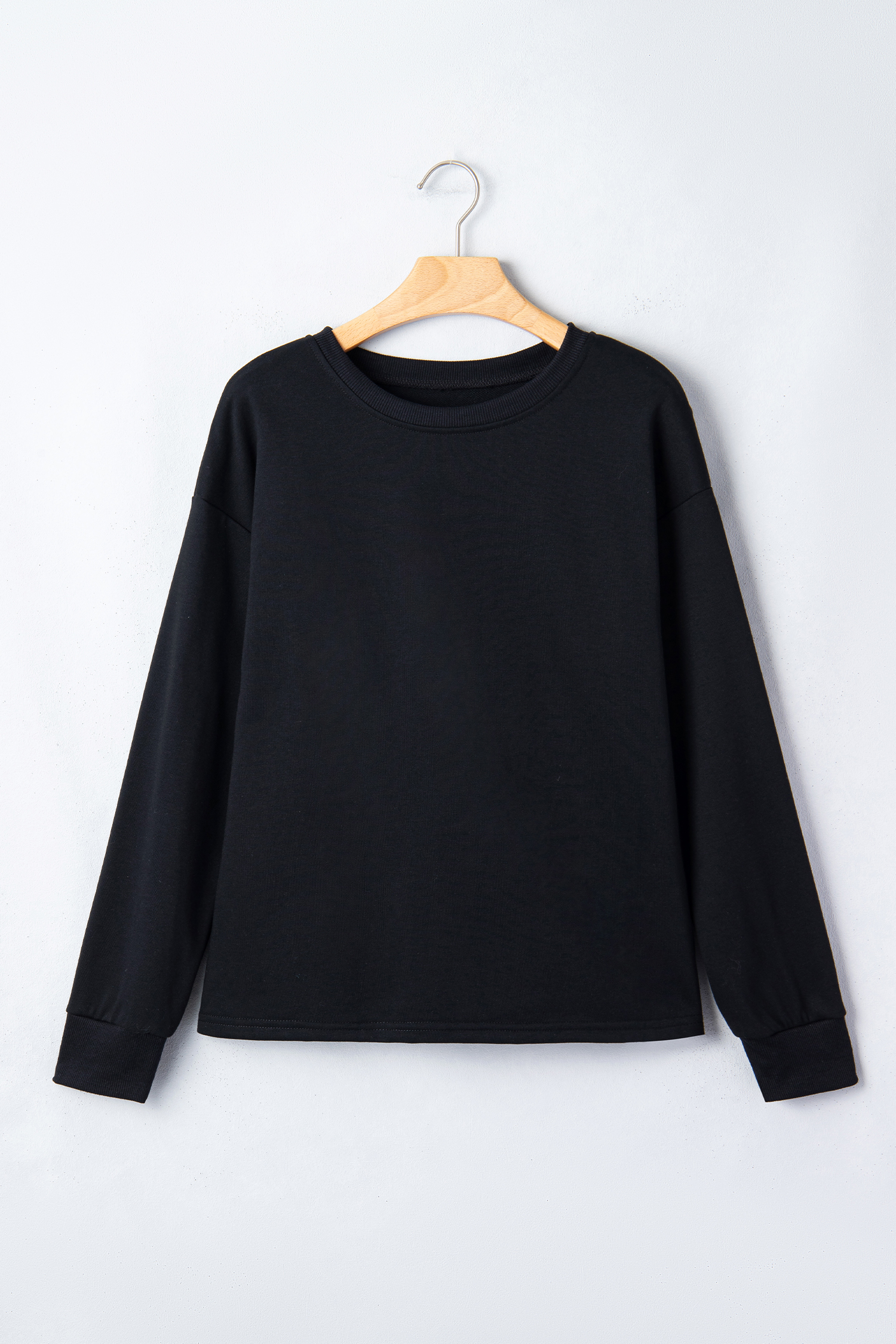 White LUCKY Clover Embroidered Long Sleeve Top
