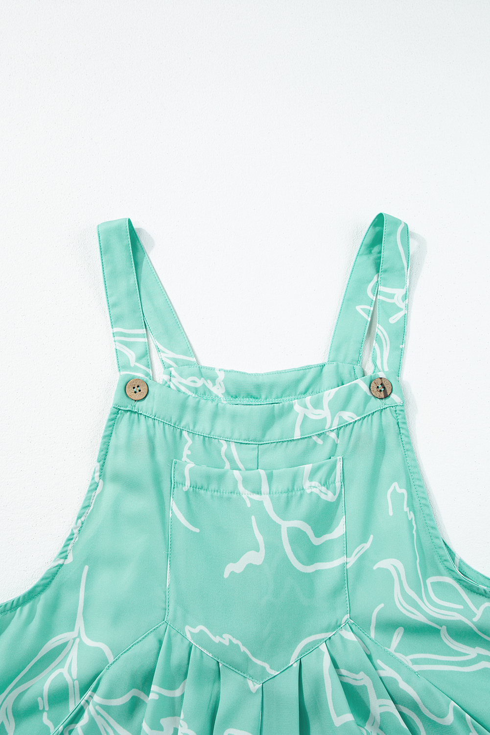 Moonlight Jade Printed Bib Wide Leg Overall