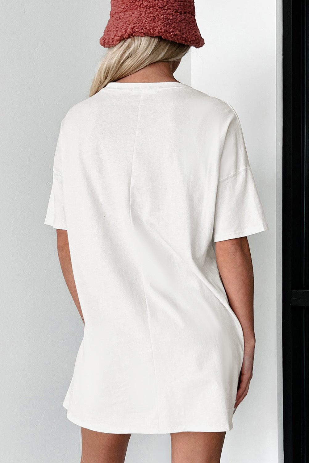 White PUMPKIN SPICE Leopard Graphic Tunic T Shirt