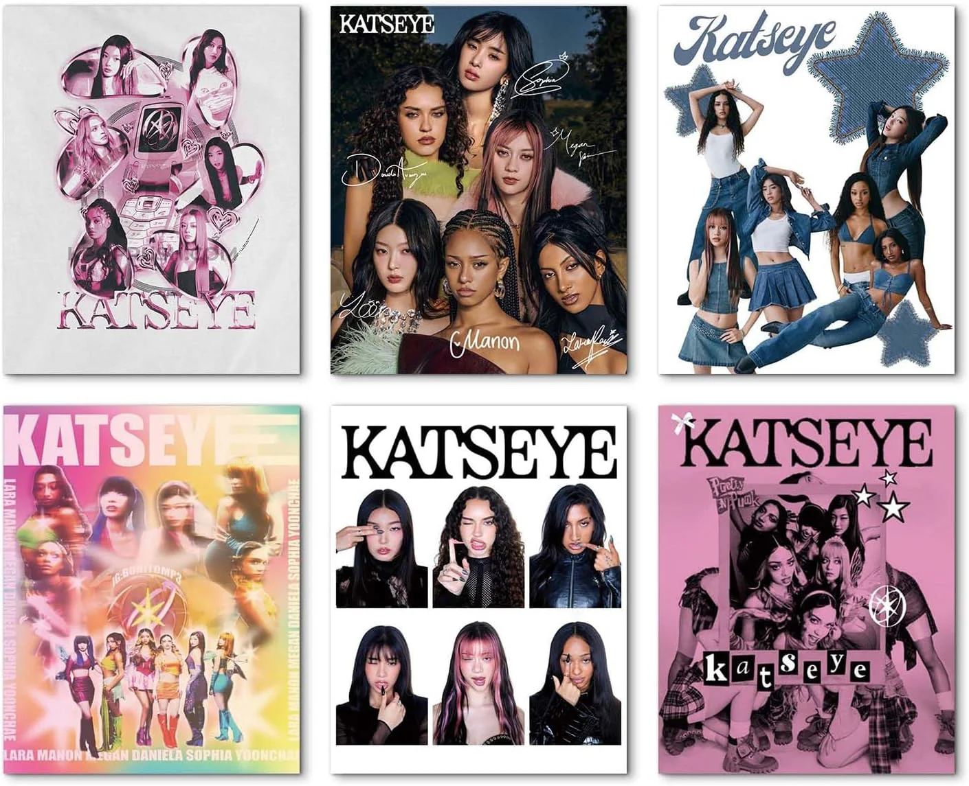 Tuocyder Katseye Poster Set 6 Teens Room Decor Aesthetic - KATSEYE MERCH​