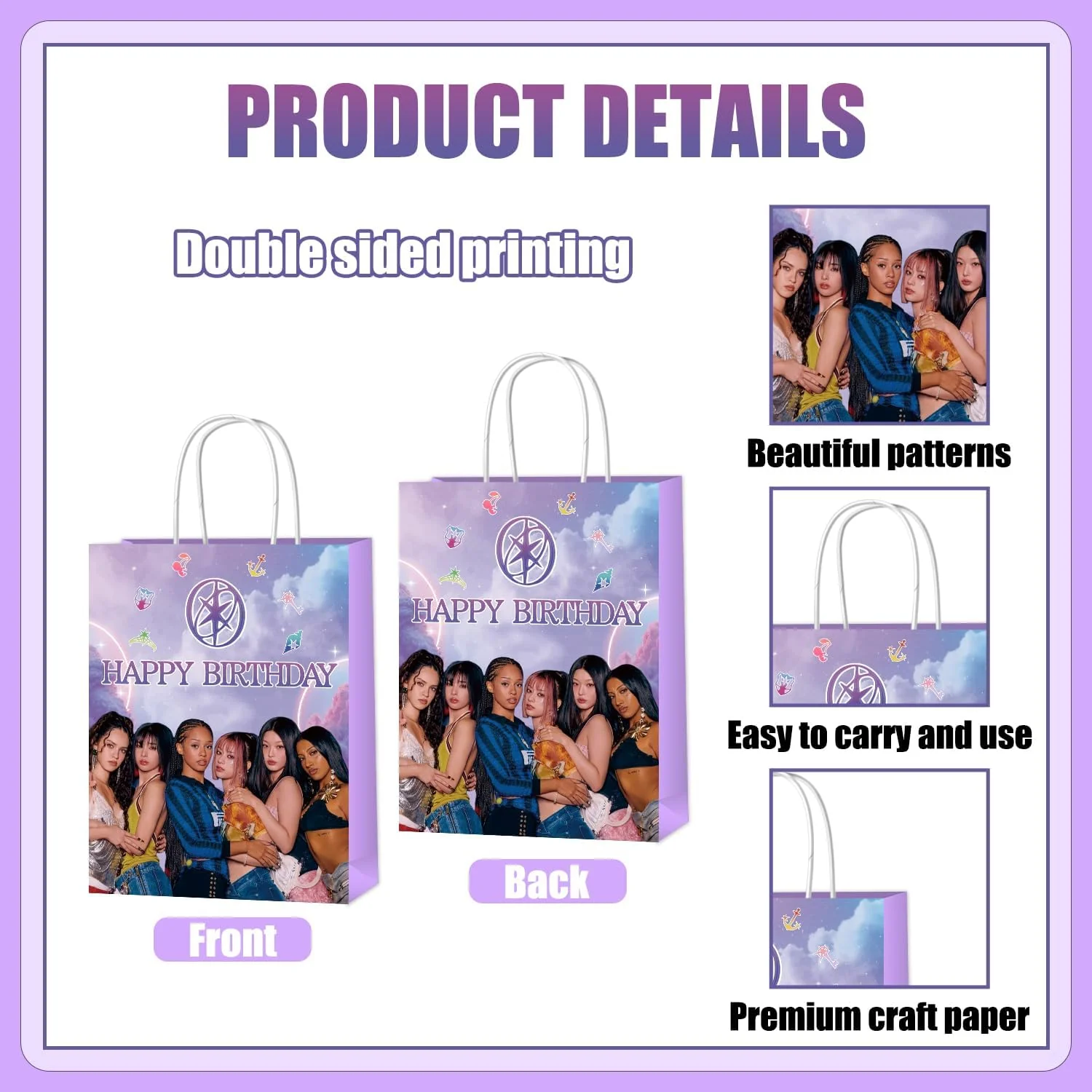 Xituodai Kids Birthday Party Goodie Bags 16Pcs Double Sided - KATSEYE MERCH​
