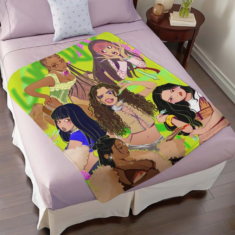 KATSEYE Chibi Member Fleece Blanket - KATSEYE MERCH​