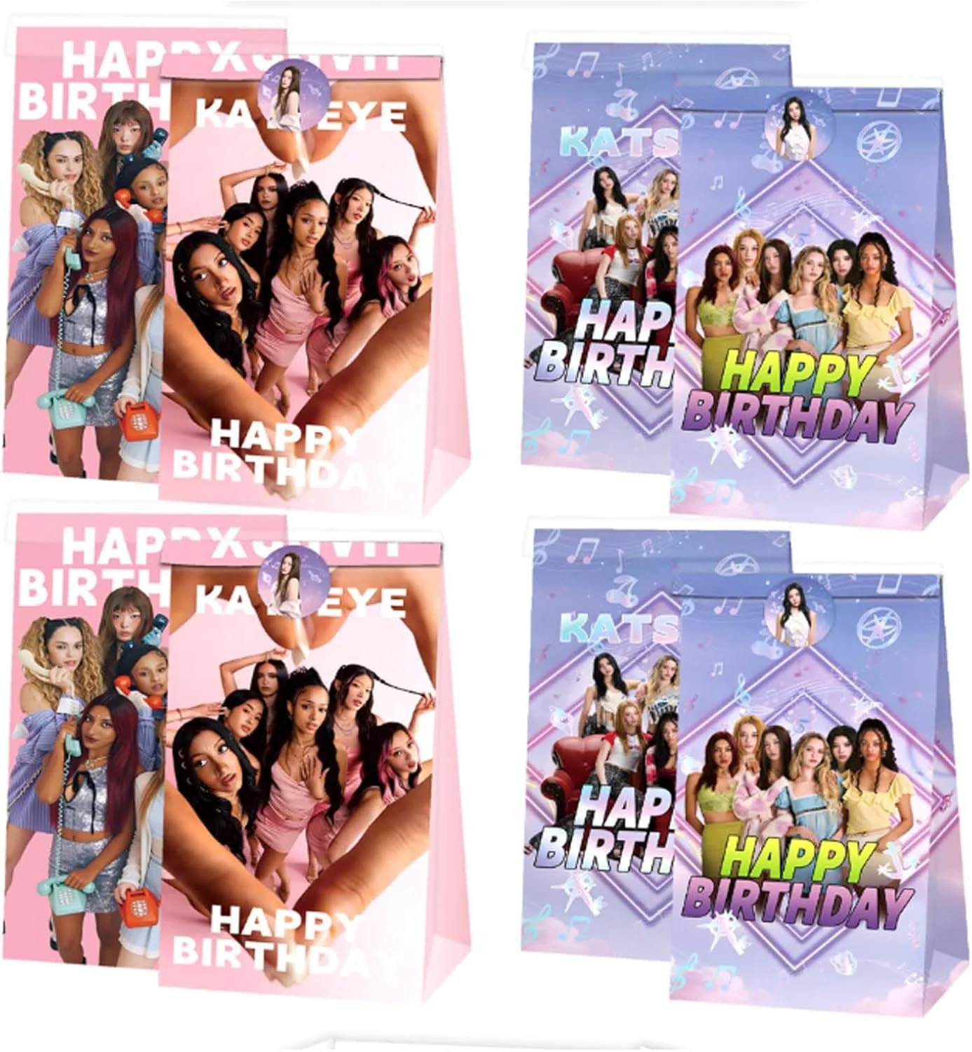 Beakuoo Katseye Party Gift Bags 12Pcs For Girls Birthday - KATSEYE MERCH​