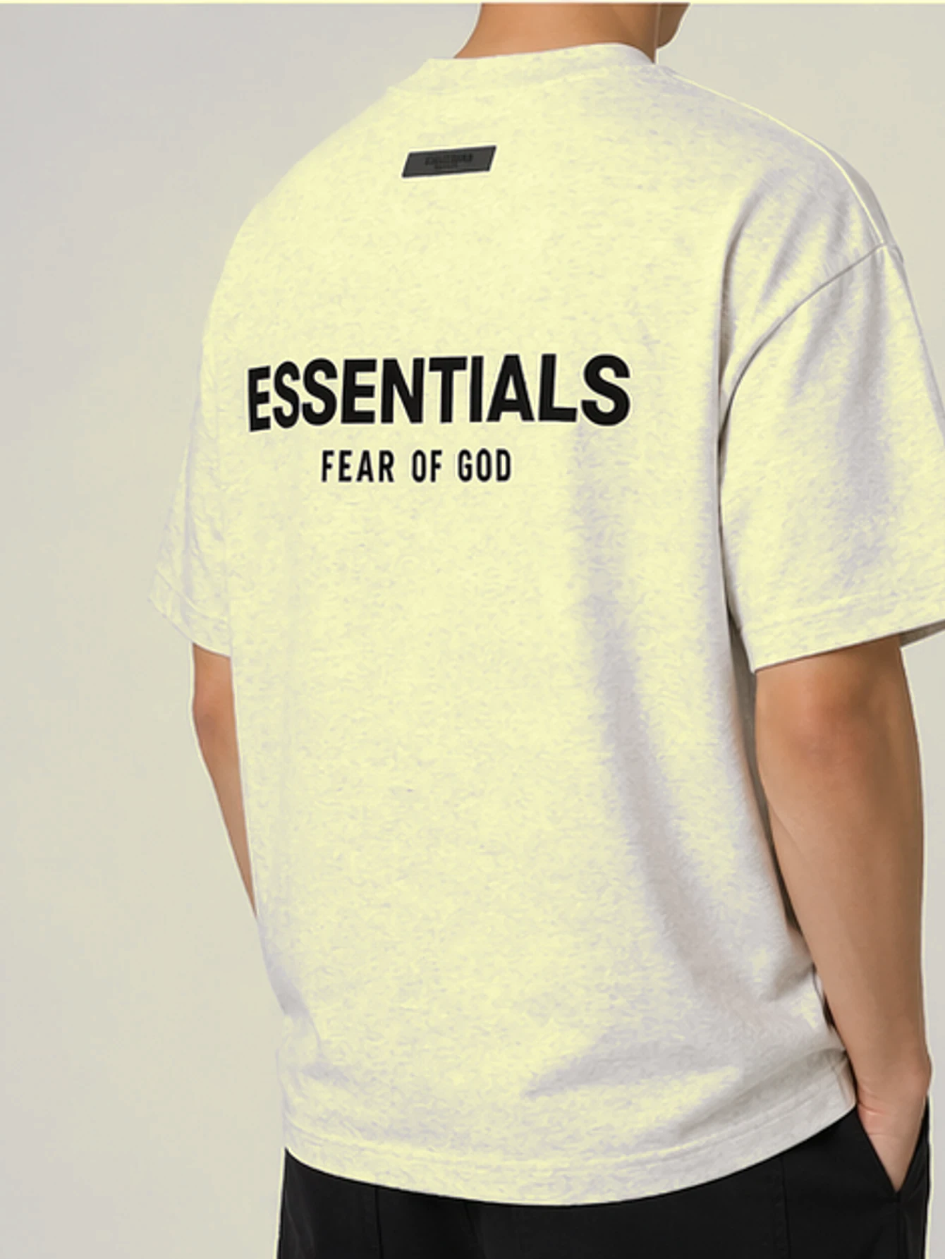 Essentials Wheat Double-Row Flocked T-Shirt | US Warehouse - Lulualo