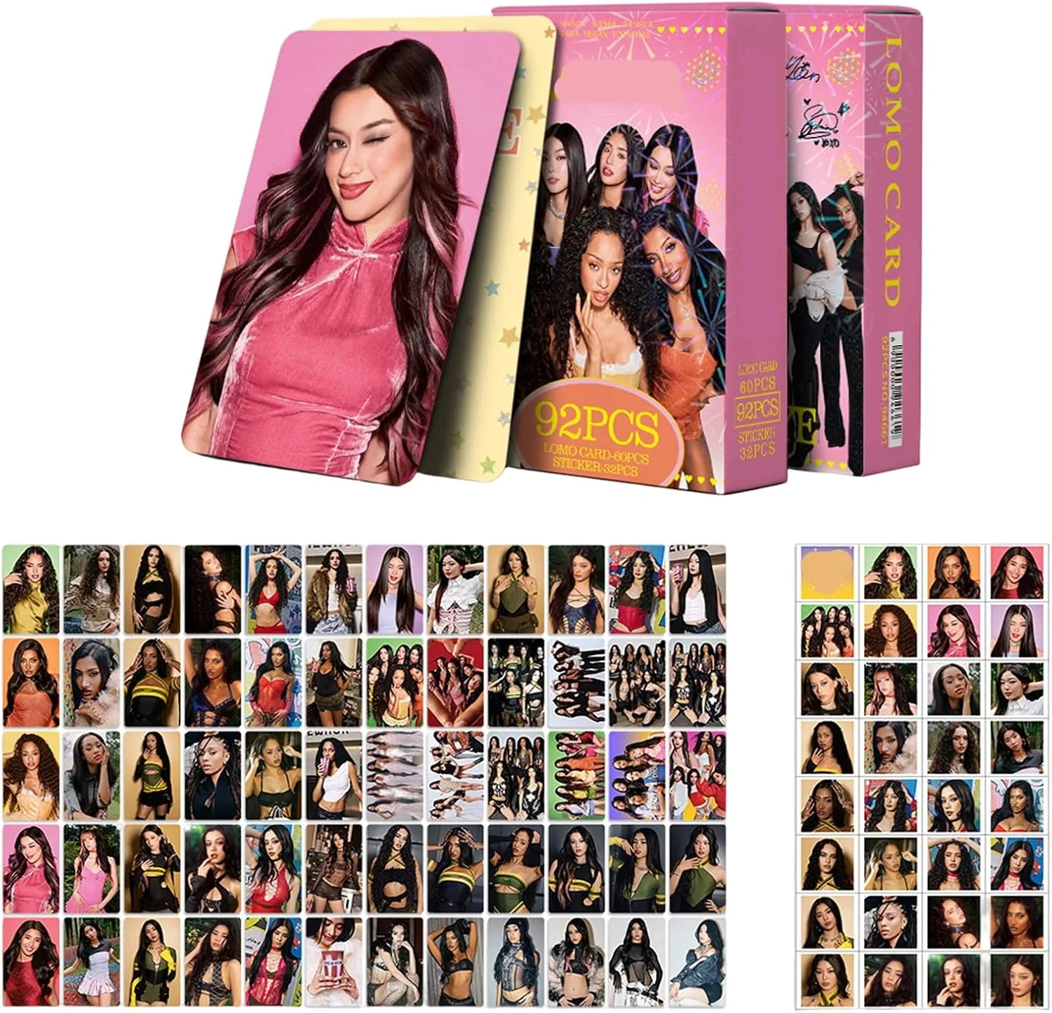 Premium Collectible 96 Piece With 60 Lomo Cards And 36 Stickers For Kpop Fans - KATSEYE MERCH​
