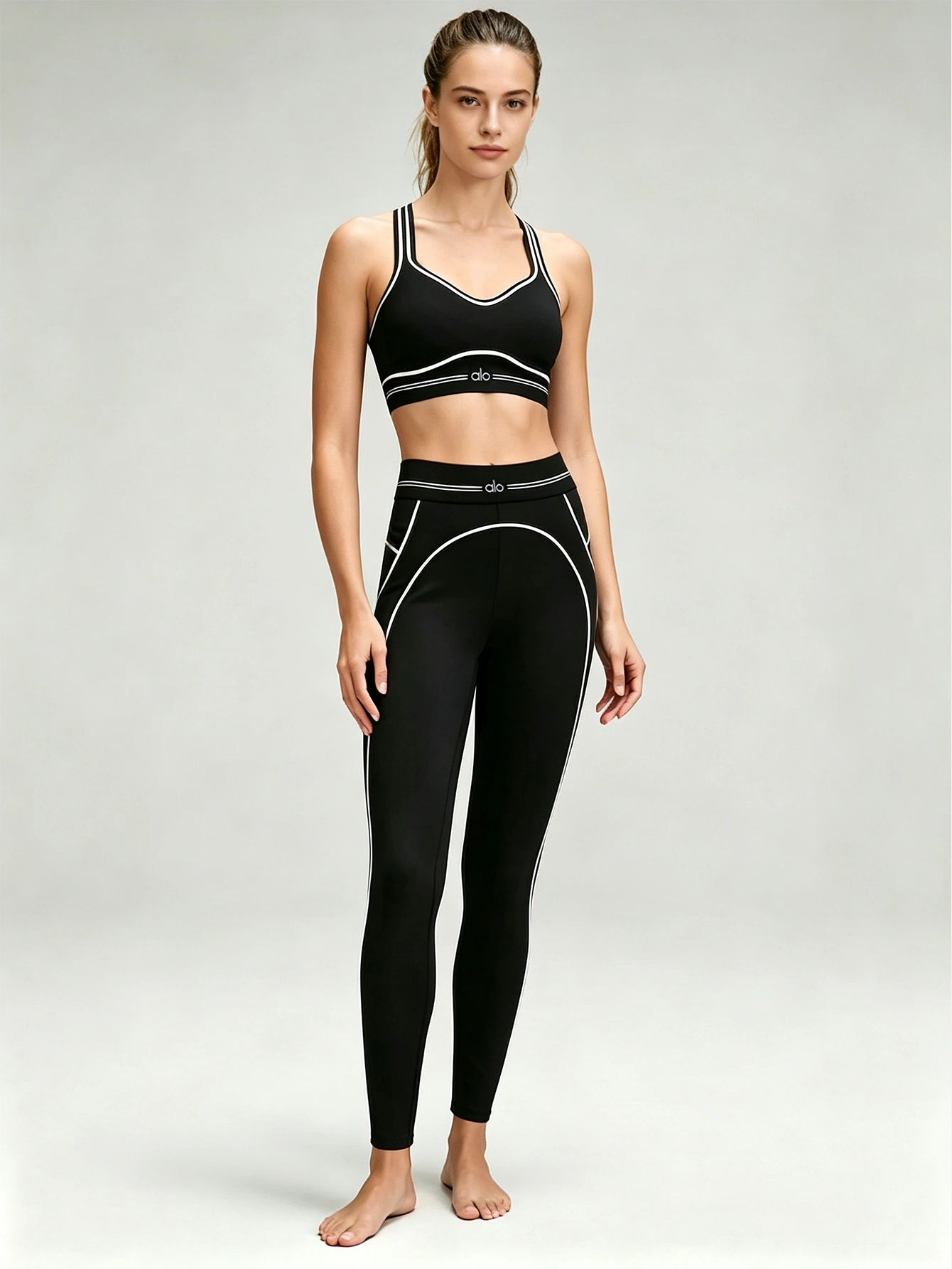 Alo High-Waist Sports Bra & Leggings 2-Piece Set - Lulualo