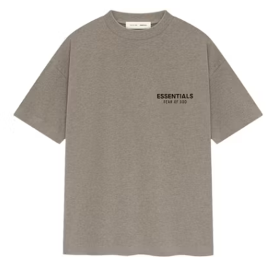 Essentials Dark Mist Gray Velour T-Shirt | US Warehouse - Lulualo
