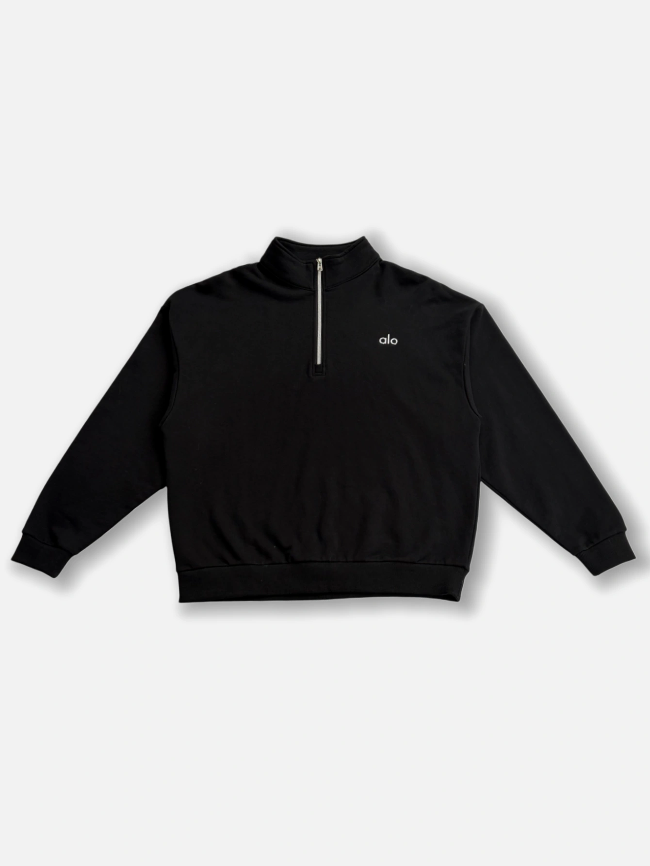 stand-up collar solid color half-zip long-sleeved sweatshirt unisex - Lulualo