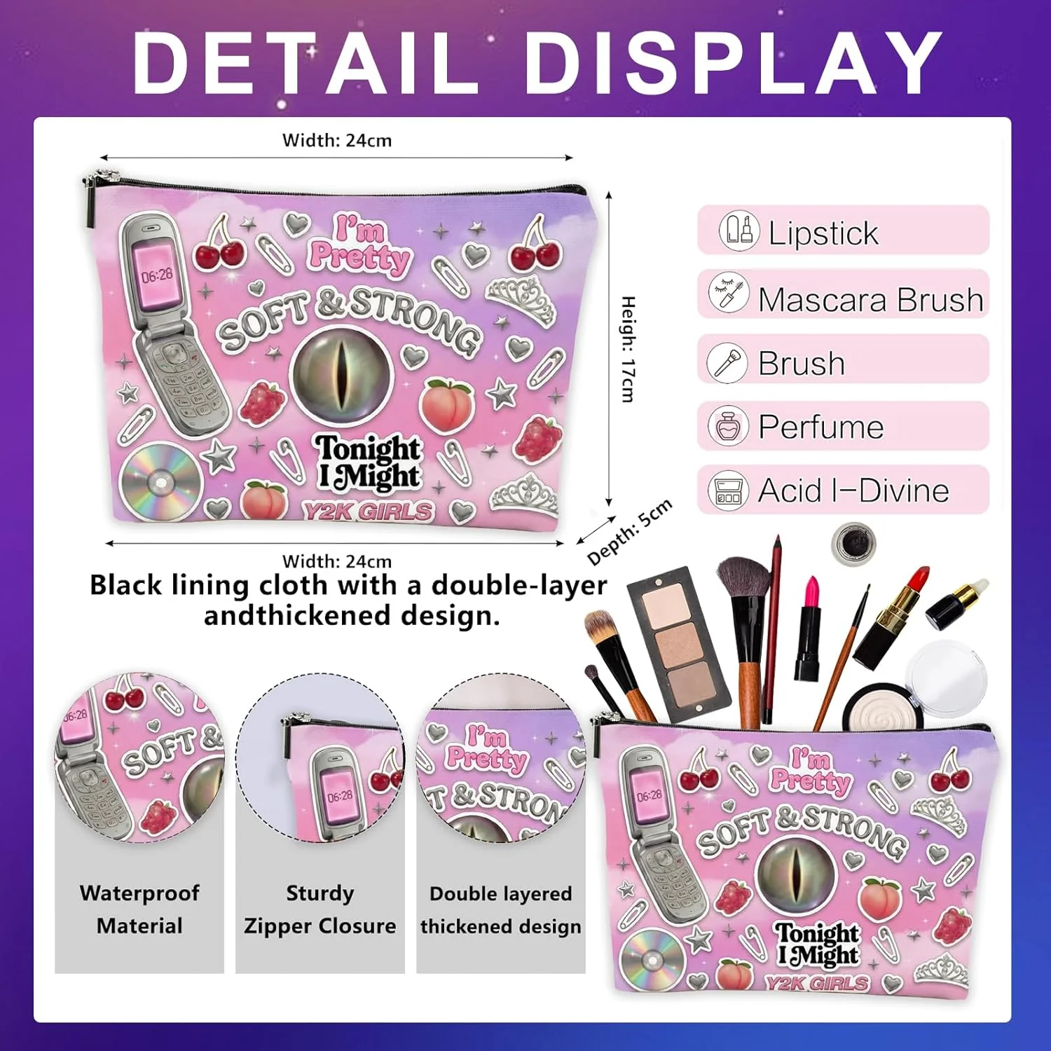 Katseye Y2K Makeup Bag With Art Cards Set For Fans - KATSEYE MERCH​