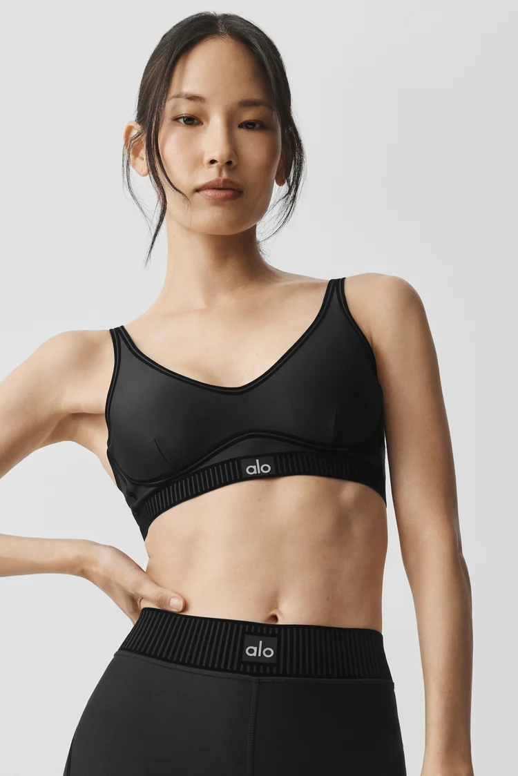 Alo Contrast-Trim Sports Bra & Leggings 2-Piece Set - Lulualo