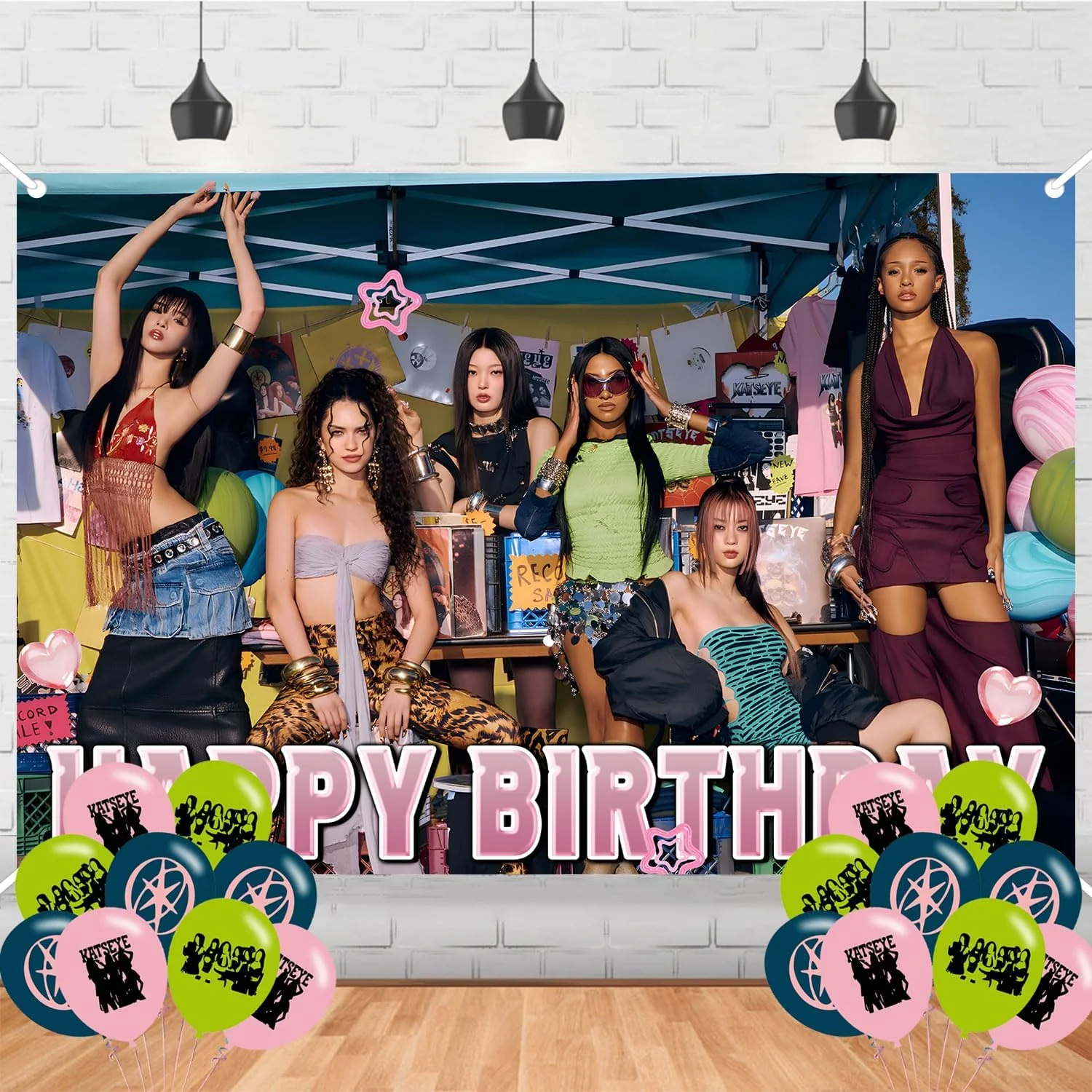 Katseye K Pop Birthday Backdrop For Music Theme Booth - KATSEYE MERCH​