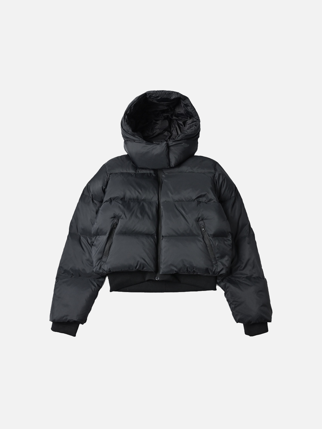 Alo Foxy Cropped Hooded Puffer Jacket - Black - Lulualo