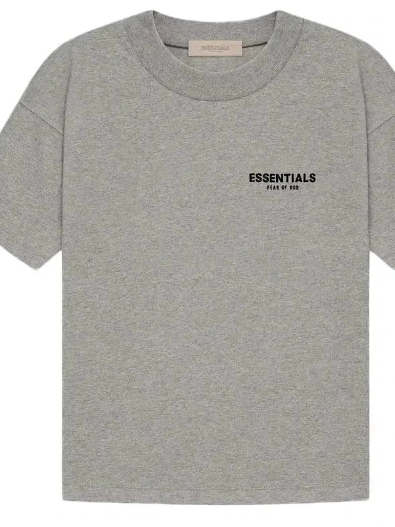 Essentials Dark Oatmeal Flocked T-Shirt | US Warehouse - Lulualo