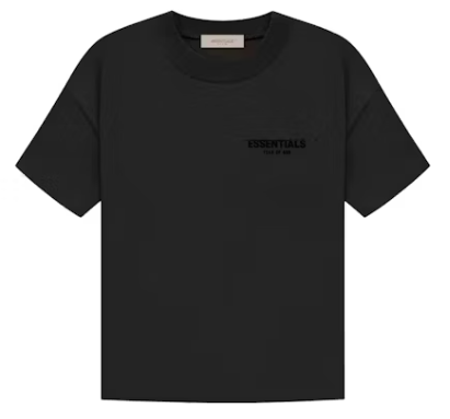 Essentials Black Flocked T-Shirt | US Warehouse - Lulualo