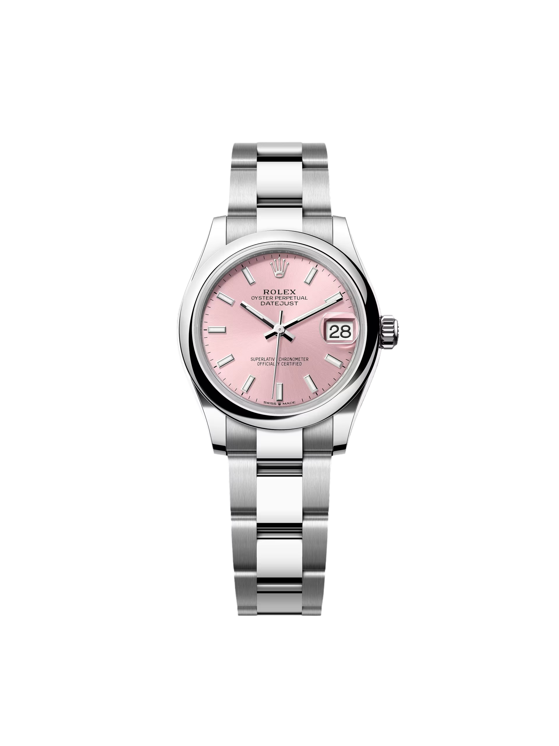 【Super Clone】RLX Datejust m278240-0007/0008 31mm Pink Index Domed Bezel Oyster Oystersteel