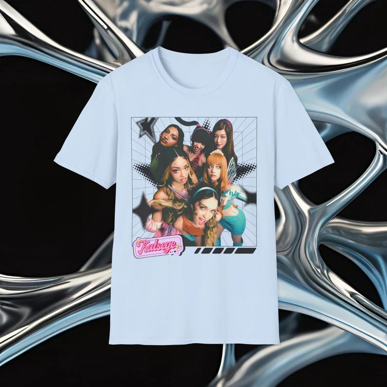 Katseye Y2K Star Unisex Tee, Eyekon Design, Graphic T-Shirt, Softstyle Shirt, Vintage Style Top - KATSEYE MERCH​