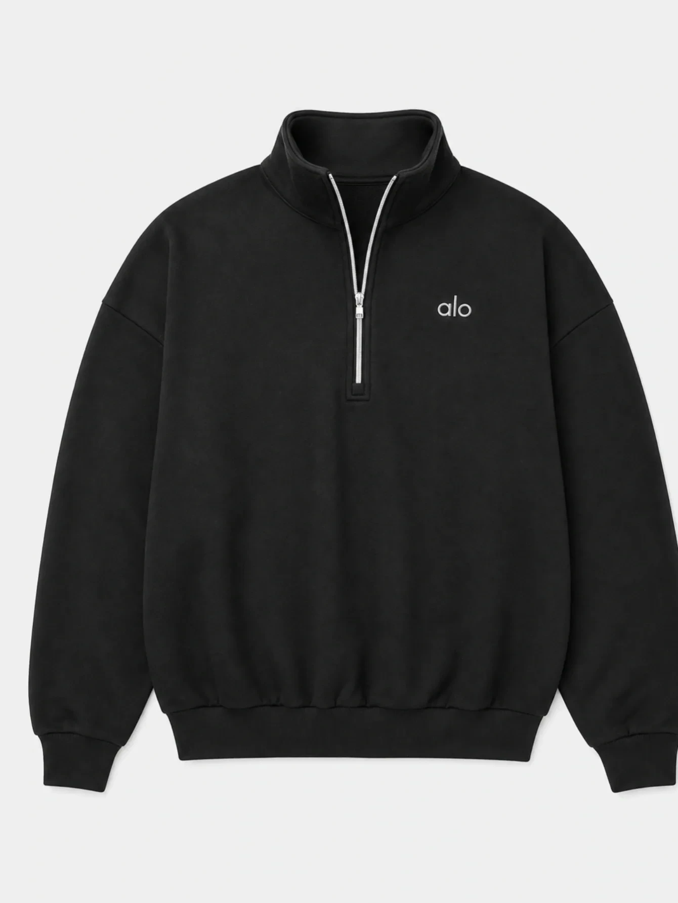 Alo Black Men's Half-Zip Mock-Neck Sweatshirt | US Warehouse - Lulualo