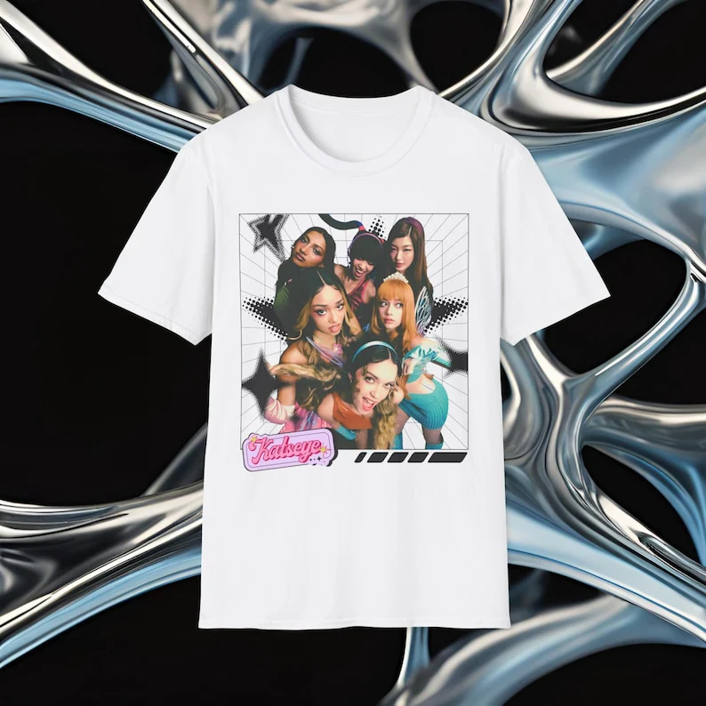 Katseye Y2K Star Unisex Tee, Eyekon Design, Graphic T-Shirt, Softstyle Shirt, Vintage Style Top - KATSEYE MERCH​