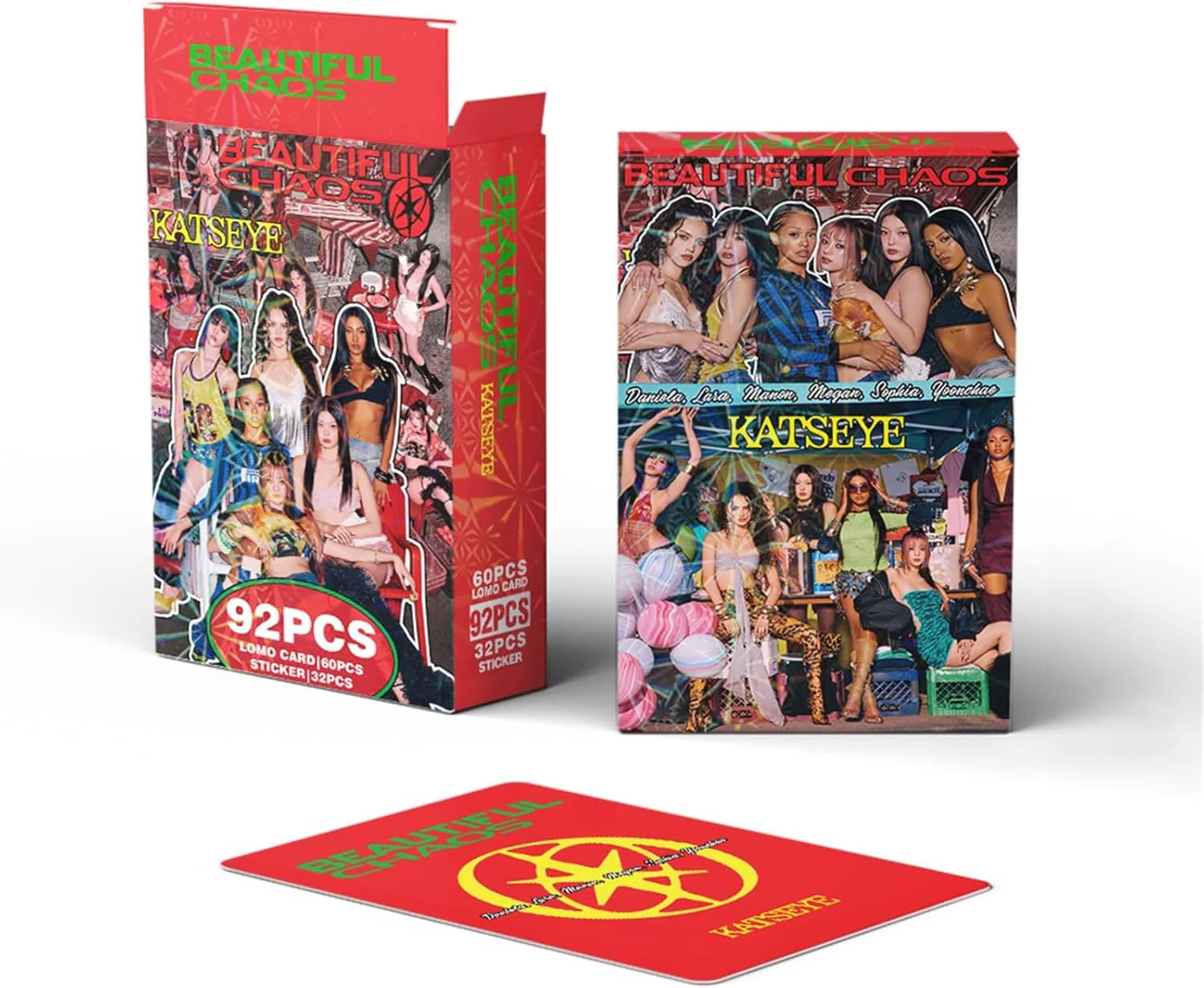 Katseye 32Pcs Stickers And 60Pcs Lomo Cards Idol Album Set For Fans Girls Gift Pack - KATSEYE MERCH​