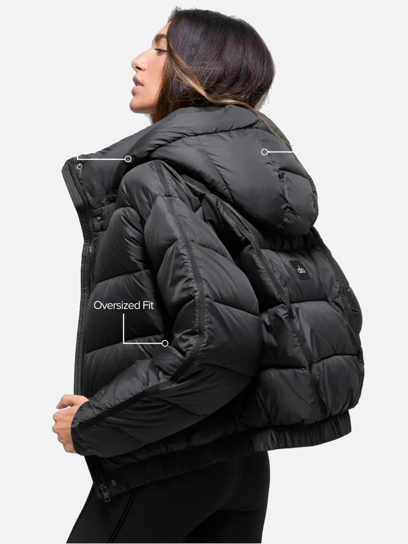 Alo Aspen Love Cropped Hooded Puffer Jacket - Black - Lulualo