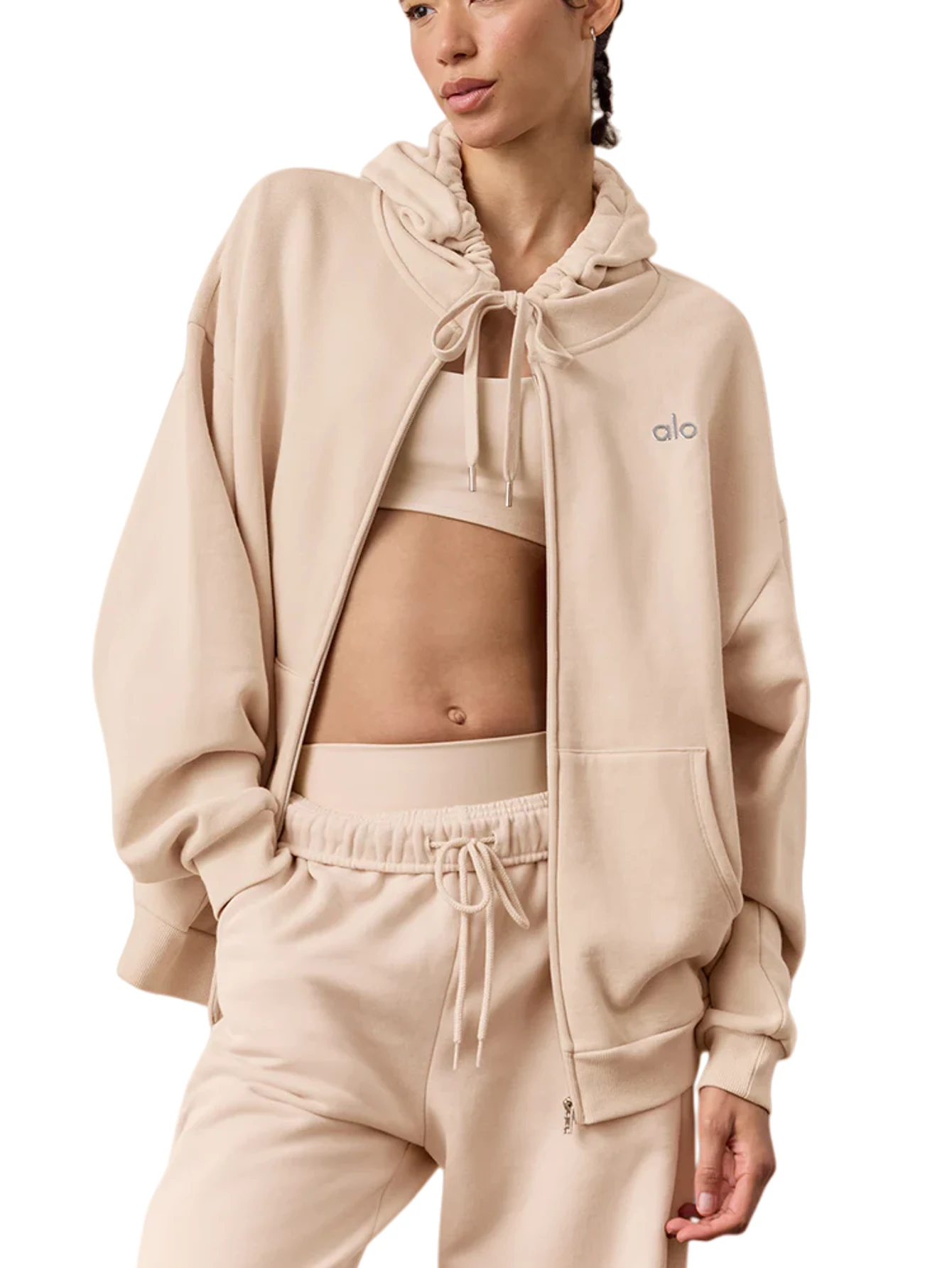 Lululemon Beige Full-Zip Hooded Jacket | US Warehouse - Lulualo