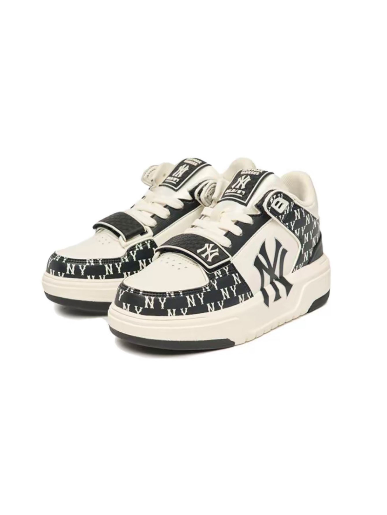 Chunky Liner Mid Sneakers New York Yankees Monogram Casual Shoes Unisex Thick-Sole Platform Trainers Multi-Colors Available Retro Streetwear Style for Men Women - Lulualo