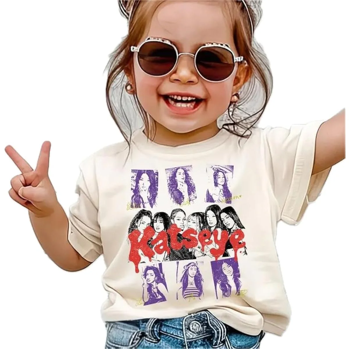 Vintage Photo Collage T Shirt - KATSEYE MERCH​