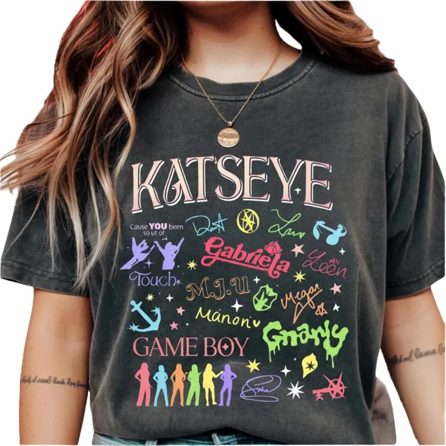 Retro Pop Culture Photo Collage T Shirt - KATSEYE MERCH​