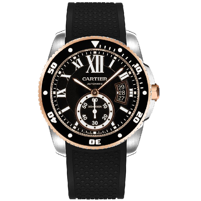 【Super Clone】Calibre Rose Gold Mix Black 42mm