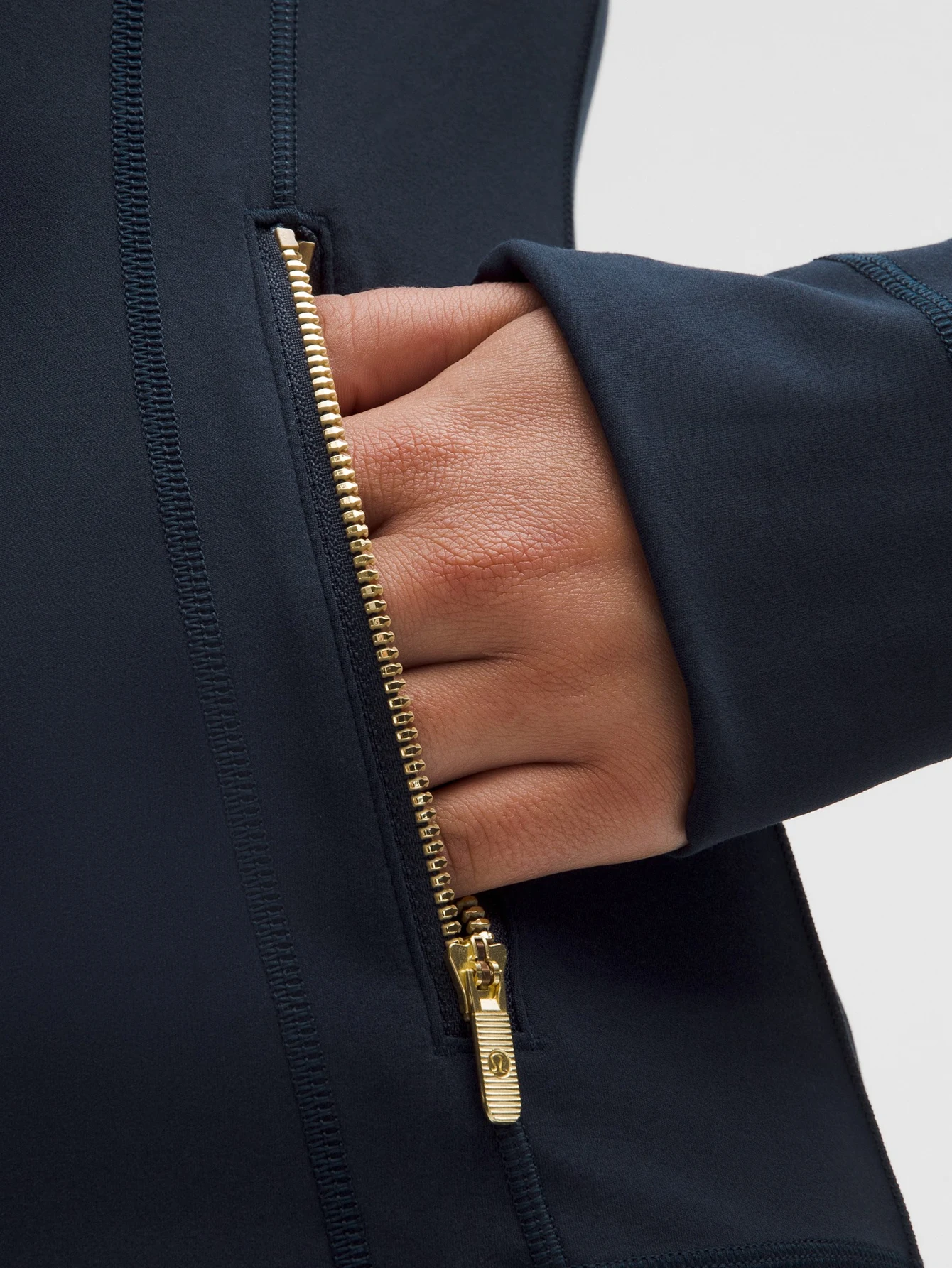 Lululemon Blue Light-Gold Zip Athletic Jacket | US Warehouse - Lulualo