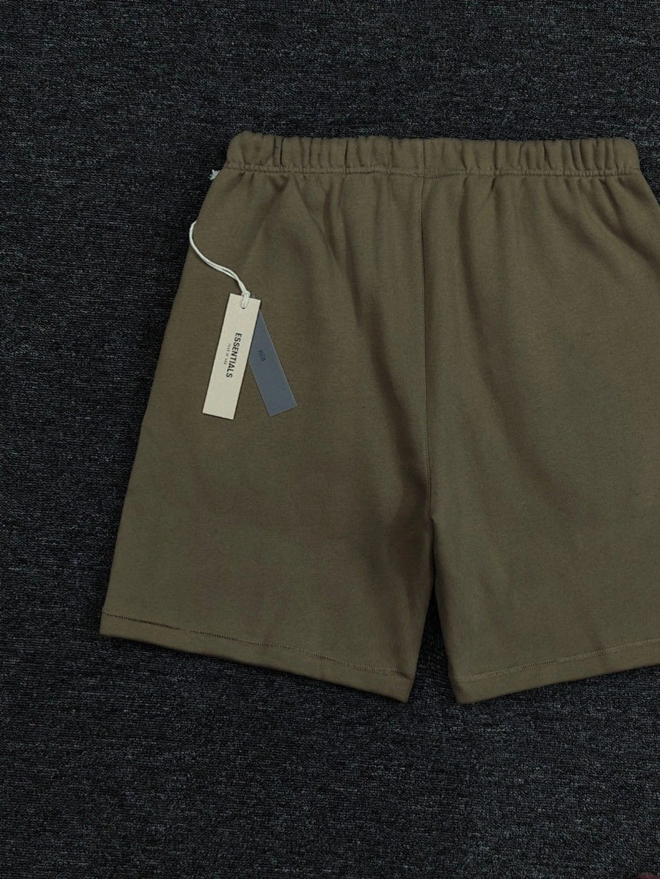 Essentials Taupe Double-Row Flocked Shorts | US Warehouse - Lulualo