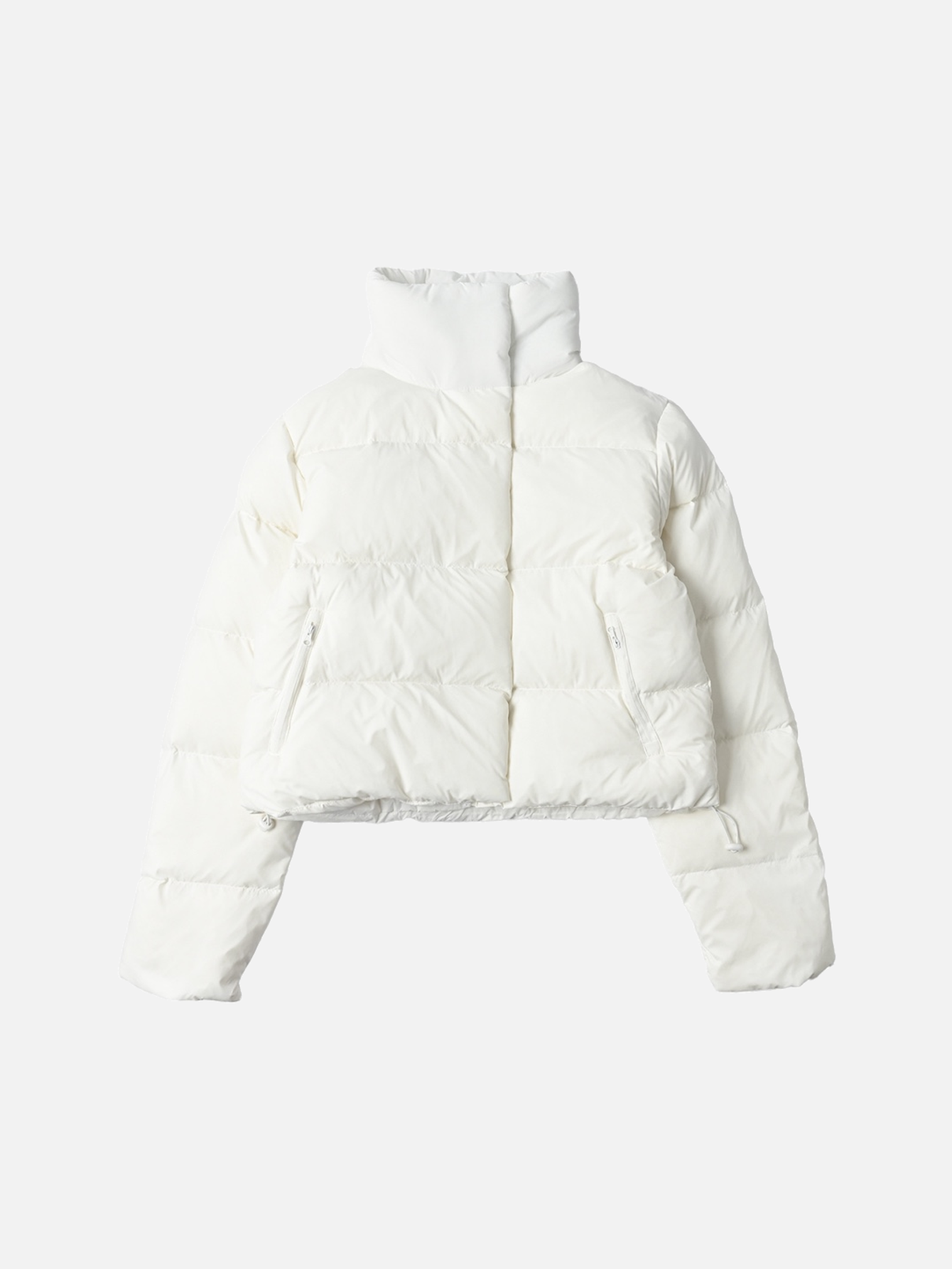 Alo Goldrush Cropped Stand-Collar Puffer Jacket - Ivory - Lulualo